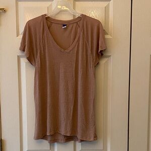 Old Navy Short Sleeve V-Neck Tee - Tan